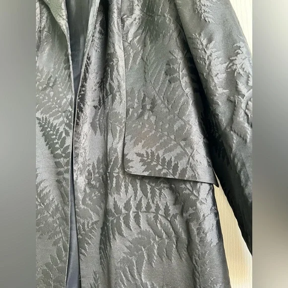 Dana Buchman Embossed Fern Silk Coat - Picture 2 of 10